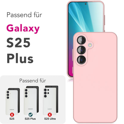 NALIA Phoenix für Samsung Galaxy S25 Plus Hülle, Abwischbare Geschmeidige Flüssigsilikon Handyhülle, Inneres Mikrofaser-Futter, Samtig Weiche Silikon Schutzhülle Puderrosa NALIA Protective Hülle