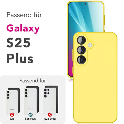 NALIA Silikonhülle für Samsung Galaxy S25 Plus – Kameraschutz & Innenfutter – PHOENIX (Soft-Touch Case) – Marke aus Berlin Neon Gelb NALIA Protective Hülle