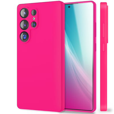 NALIA Silikonhülle für Samsung Galaxy S25 Ultra – Kameraschutz & Innenfutter – PHOENIX (Soft-Touch Case) – Marke aus Berlin Neon Pink NALIA Protective Hülle