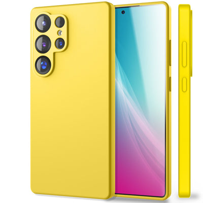 NALIA Silikonhülle für Samsung Galaxy S25 Ultra – Kameraschutz & Innenfutter – PHOENIX (Soft-Touch Case) – Marke aus Berlin Neon Gelb NALIA Protective Hülle
