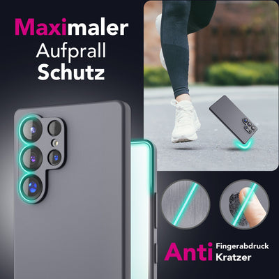 NALIA Silikonhülle für Samsung Galaxy S25 Ultra – Kameraschutz & Innenfutter – PHOENIX (Soft-Touch Case) – Marke aus Berlin Aschgrau NALIA Protective Hülle