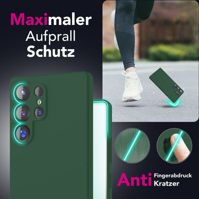 NALIA Silikonhülle für Samsung Galaxy S25 Ultra – Kameraschutz & Innenfutter – PHOENIX (Soft-Touch Case) – Marke aus Berlin Waldnacht Grün NALIA Protective Hülle