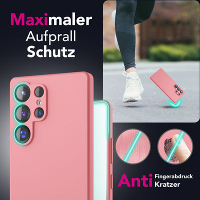NALIA Silikonhülle für Samsung Galaxy S25 Ultra – Kameraschutz & Innenfutter – PHOENIX (Soft-Touch Case) – Marke aus Berlin Sanftrosa NALIA Protective Hülle