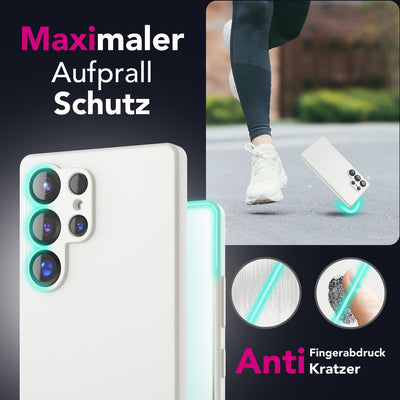 NALIA Silikonhülle für Samsung Galaxy S25 Ultra – Kameraschutz & Innenfutter – PHOENIX (Soft-Touch Case) – Marke aus Berlin Schneeweiß NALIA Protective Hülle