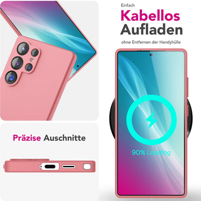 NALIA Silikonhülle für Samsung Galaxy S25 Ultra – Kameraschutz & Innenfutter – PHOENIX (Soft-Touch Case) – Marke aus Berlin Sanftrosa NALIA Protective Hülle