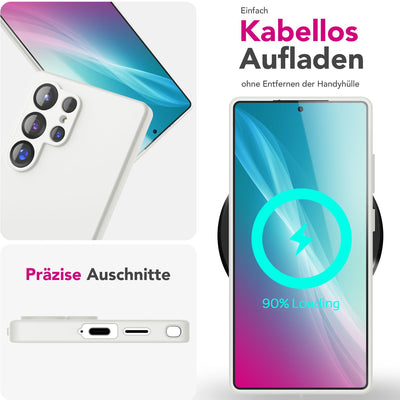 NALIA Silikonhülle für Samsung Galaxy S25 Ultra – Kameraschutz & Innenfutter – PHOENIX (Soft-Touch Case) – Marke aus Berlin Schneeweiß NALIA Protective Hülle