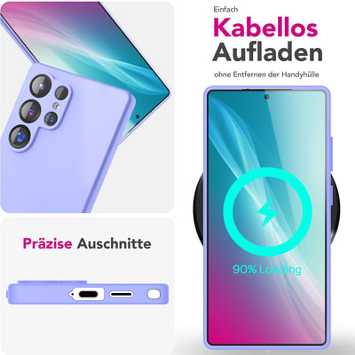 NALIA Silikonhülle für Samsung Galaxy S25 Ultra – Kameraschutz & Innenfutter – PHOENIX (Soft-Touch Case) – Marke aus Berlin Lavendel NALIA Protective Hülle