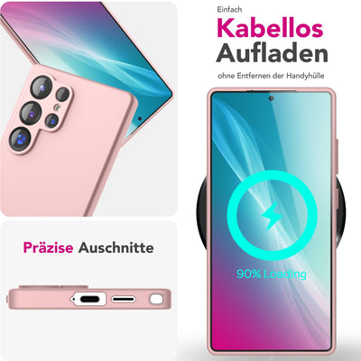 NALIA Silikonhülle für Samsung Galaxy S25 Ultra – Kameraschutz & Innenfutter – PHOENIX (Soft-Touch Case) – Marke aus Berlin Puderrosa NALIA Protective Hülle