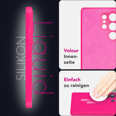 NALIA Silikonhülle für Samsung Galaxy S25 Ultra – Kameraschutz & Innenfutter – PHOENIX (Soft-Touch Case) – Marke aus Berlin Neon Pink NALIA Protective Hülle