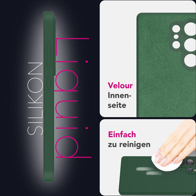 NALIA Silikonhülle für Samsung Galaxy S25 Ultra – Kameraschutz & Innenfutter – PHOENIX (Soft-Touch Case) – Marke aus Berlin Waldnacht Grün NALIA Protective Hülle