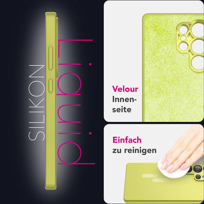NALIA Silikonhülle für Samsung Galaxy S25 Ultra – Kameraschutz & Innenfutter – PHOENIX (Soft-Touch Case) – Marke aus Berlin Limonengrün NALIA Protective Hülle
