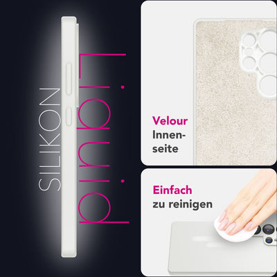 NALIA Silikonhülle für Samsung Galaxy S25 Ultra – Kameraschutz & Innenfutter – PHOENIX (Soft-Touch Case) – Marke aus Berlin Schneeweiß NALIA Protective Hülle