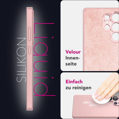NALIA Silikonhülle für Samsung Galaxy S25 Ultra – Kameraschutz & Innenfutter – PHOENIX (Soft-Touch Case) – Marke aus Berlin Puderrosa NALIA Protective Hülle