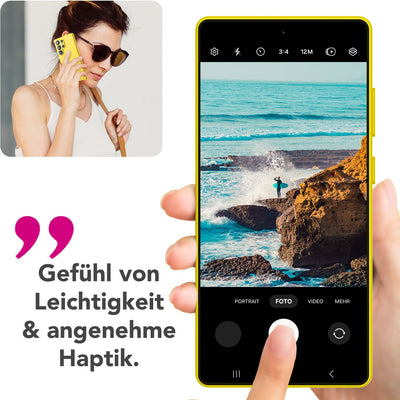 NALIA Silikonhülle für Samsung Galaxy S25 Ultra – Kameraschutz & Innenfutter – PHOENIX (Soft-Touch Case) – Marke aus Berlin Neon Gelb NALIA Protective Hülle