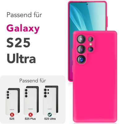 NALIA Silikonhülle für Samsung Galaxy S25 Ultra – Kameraschutz & Innenfutter – PHOENIX (Soft-Touch Case) – Marke aus Berlin Neon Pink NALIA Protective Hülle