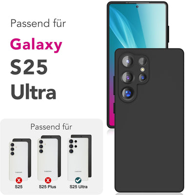 NALIA Silikonhülle für Samsung Galaxy S25 Ultra – Kameraschutz & Innenfutter – PHOENIX (Soft-Touch Case) – Marke aus Berlin Graphit Schwarz NALIA Protective Hülle