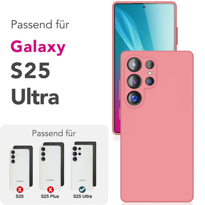 NALIA Silikonhülle für Samsung Galaxy S25 Ultra – Kameraschutz & Innenfutter – PHOENIX (Soft-Touch Case) – Marke aus Berlin Sanftrosa NALIA Protective Hülle