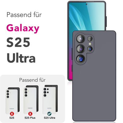 NALIA Silikonhülle für Samsung Galaxy S25 Ultra – Kameraschutz & Innenfutter – PHOENIX (Soft-Touch Case) – Marke aus Berlin Aschgrau NALIA Protective Hülle