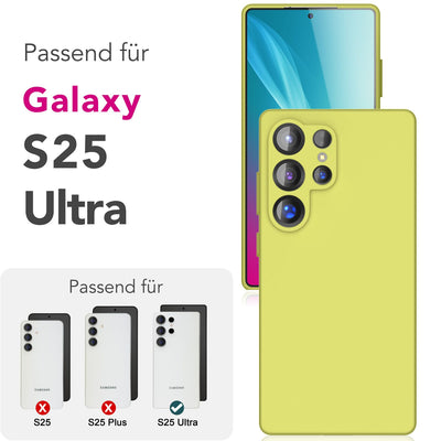 NALIA Silikonhülle für Samsung Galaxy S25 Ultra – Kameraschutz & Innenfutter – PHOENIX (Soft-Touch Case) – Marke aus Berlin Limonengrün NALIA Protective Hülle