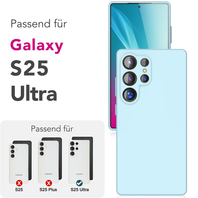 NALIA Silikonhülle für Samsung Galaxy S25 Ultra – Kameraschutz & Innenfutter – PHOENIX (Soft-Touch Case) – Marke aus Berlin Eisblau NALIA Protective Hülle