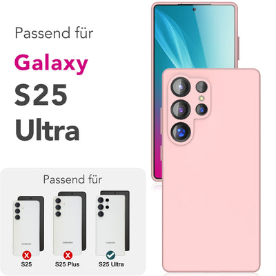 NALIA Silikonhülle für Samsung Galaxy S25 Ultra – Kameraschutz & Innenfutter – PHOENIX (Soft-Touch Case) – Marke aus Berlin Puderrosa NALIA Protective Hülle