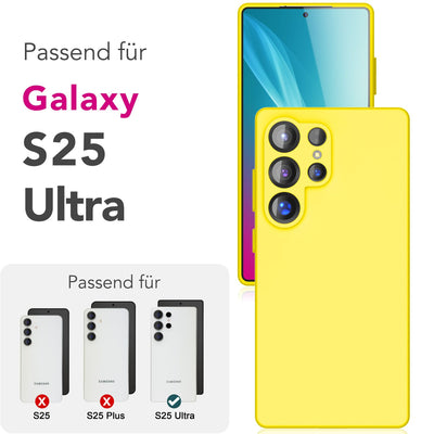 NALIA Silikonhülle für Samsung Galaxy S25 Ultra – Kameraschutz & Innenfutter – PHOENIX (Soft-Touch Case) – Marke aus Berlin Neon Gelb NALIA Protective Hülle