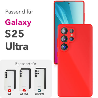 NALIA Silikonhülle für Samsung Galaxy S25 Ultra – Kameraschutz & Innenfutter – PHOENIX (Soft-Touch Case) – Marke aus Berlin Flammenrot NALIA Protective Hülle