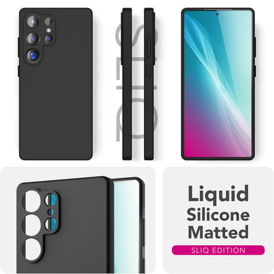NALIA Silikonhülle für Samsung Galaxy S25 Ultra – Kameraschutz & Innenfutter – PHOENIX (Soft-Touch Case) – Marke aus Berlin Graphit Schwarz NALIA Protective Hülle