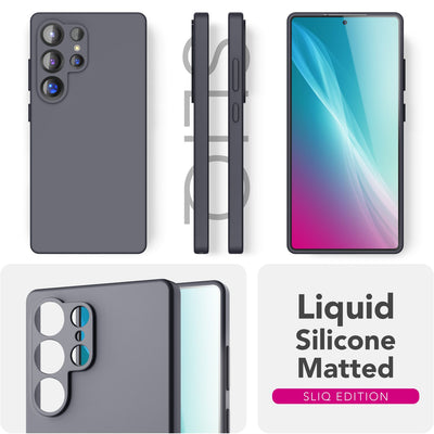 NALIA Silikonhülle für Samsung Galaxy S25 Ultra – Kameraschutz & Innenfutter – PHOENIX (Soft-Touch Case) – Marke aus Berlin Aschgrau NALIA Protective Hülle