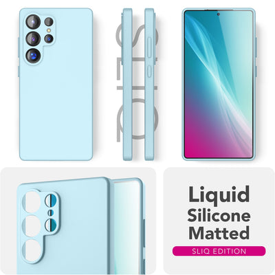 NALIA Silikonhülle für Samsung Galaxy S25 Ultra – Kameraschutz & Innenfutter – PHOENIX (Soft-Touch Case) – Marke aus Berlin Eisblau NALIA Protective Hülle