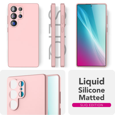 NALIA Silikonhülle für Samsung Galaxy S25 Ultra – Kameraschutz & Innenfutter – PHOENIX (Soft-Touch Case) – Marke aus Berlin Puderrosa NALIA Protective Hülle