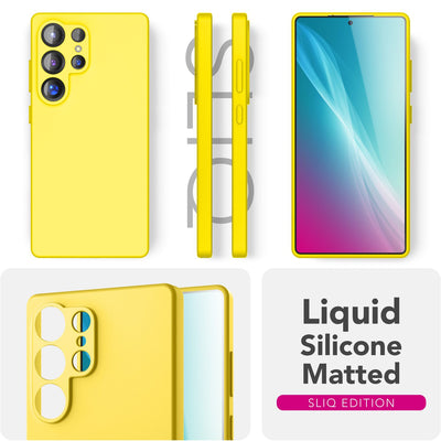 NALIA Silikonhülle für Samsung Galaxy S25 Ultra – Kameraschutz & Innenfutter – PHOENIX (Soft-Touch Case) – Marke aus Berlin Neon Gelb NALIA Protective Hülle