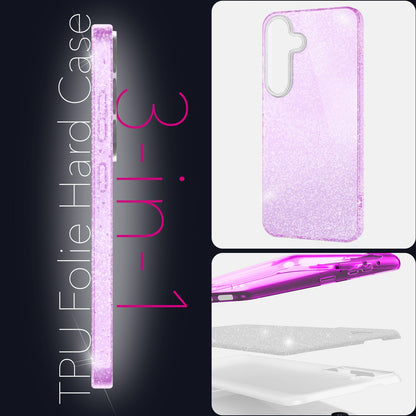 NALIA ShinePop für Samsung Galaxy S25 Hülle, Glänzende Glamour Glitzerhülle, Stabile Funkelnde Silikonhülle, Diamant Strass Glitzer Schutzhülle, Glitter Handyhülle