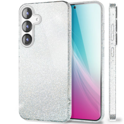 NALIA ShinePop für Samsung Galaxy S25 Hülle, Glänzende Glamour Glitzerhülle, Stabile Funkelnde Silikonhülle, Diamant Strass Glitzer Schutzhülle, Glitter Handyhülle