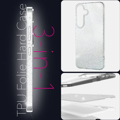 NALIA Glitzerhülle für Samsung Galaxy S25 – Funkelnder Glitzer-Look & Grip – SHINEPOP (Silikon Case) – Marke aus Berlin Violetttraum NALIA Protective Hülle