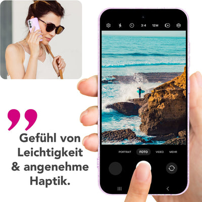 NALIA Glitzerhülle für Samsung Galaxy S25 Plus – Funkelnder Glitzer-Look & Grip – SHINEPOP (Silikon Case) – Marke aus Berlin Violetttraum NALIA Protective Hülle