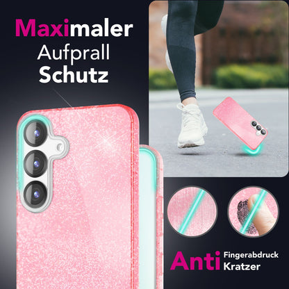 NALIA ShinePop für Samsung Galaxy S25 Plus Hülle, Schillernde Diamant Pailletten Glitzerhülle, Glänzende Robuste Silikon Schutzhülle, Brillante Glitzer Handyhülle