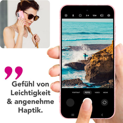 NALIA Glitzerhülle für Samsung Galaxy S25 Plus – Funkelnder Glitzer-Look & Grip – SHINEPOP (Silikon Case) – Marke aus Berlin Zuckerwattenpink NALIA Protective Hülle