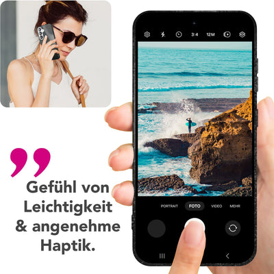 NALIA Glitzerhülle für Samsung Galaxy S25 Plus – Funkelnder Glitzer-Look & Grip – SHINEPOP (Silikon Case) – Marke aus Berlin Funkelschwarz NALIA Protective Hülle