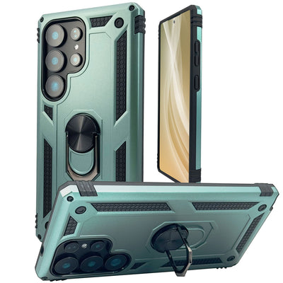 NALIA Panzerhülle für Samsung Galaxy S25 Ultra – Ring-Ständer 360° & Magnet-Halterung Kompatibel – RINGDEFEND (Stoßfestes Outdoor Case) – Marke aus Berlin Titan Schwarz NALIA Outdoor Hülle