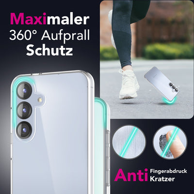 NALIA 360° Hülle für Samsung Galaxy S25 – Vorne & Hinten Schutz – 360GUARD (Full-Body Case) – Marke aus Berlin Default Title NALIA Transparente Hülle