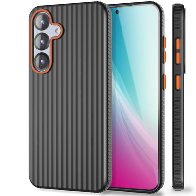 NALIA Matte Hardcase Hülle für Samsung Galaxy S25 – Anti-Fingerabdruck & Grip – NOVA (Strukturiertes Design) – Marke aus Berlin Mitternacht Schwarz NALIA SlimFit Hülle