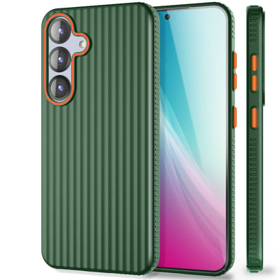 NALIA Matte Hardcase Hülle für Samsung Galaxy S25 – Anti-Fingerabdruck & Grip – NOVA (Strukturiertes Design) – Marke aus Berlin Waldnacht Grün NALIA SlimFit Hülle