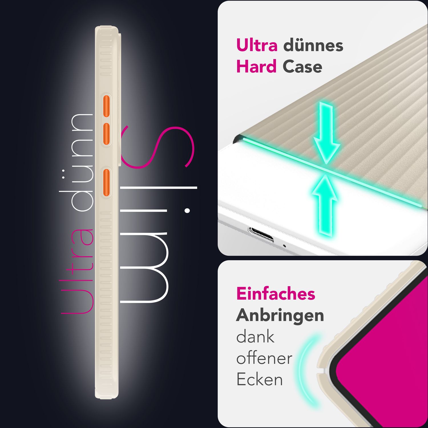 NALIA Nova für Samsung Galaxy S25 Hülle, Ultra-Dünne Harte Schutzhülle mit Wellenstruktur im Metall Look, Rutschfeste Handyhülle mit Fingerabdruck-Resistenz Stahlgrau NALIA SlimFit Hülle