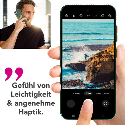 NALIA Matte Hardcase Hülle für Samsung Galaxy S25 – Anti-Fingerabdruck & Grip – NOVA (Strukturiertes Design) – Marke aus Berlin Waldnacht Grün NALIA SlimFit Hülle