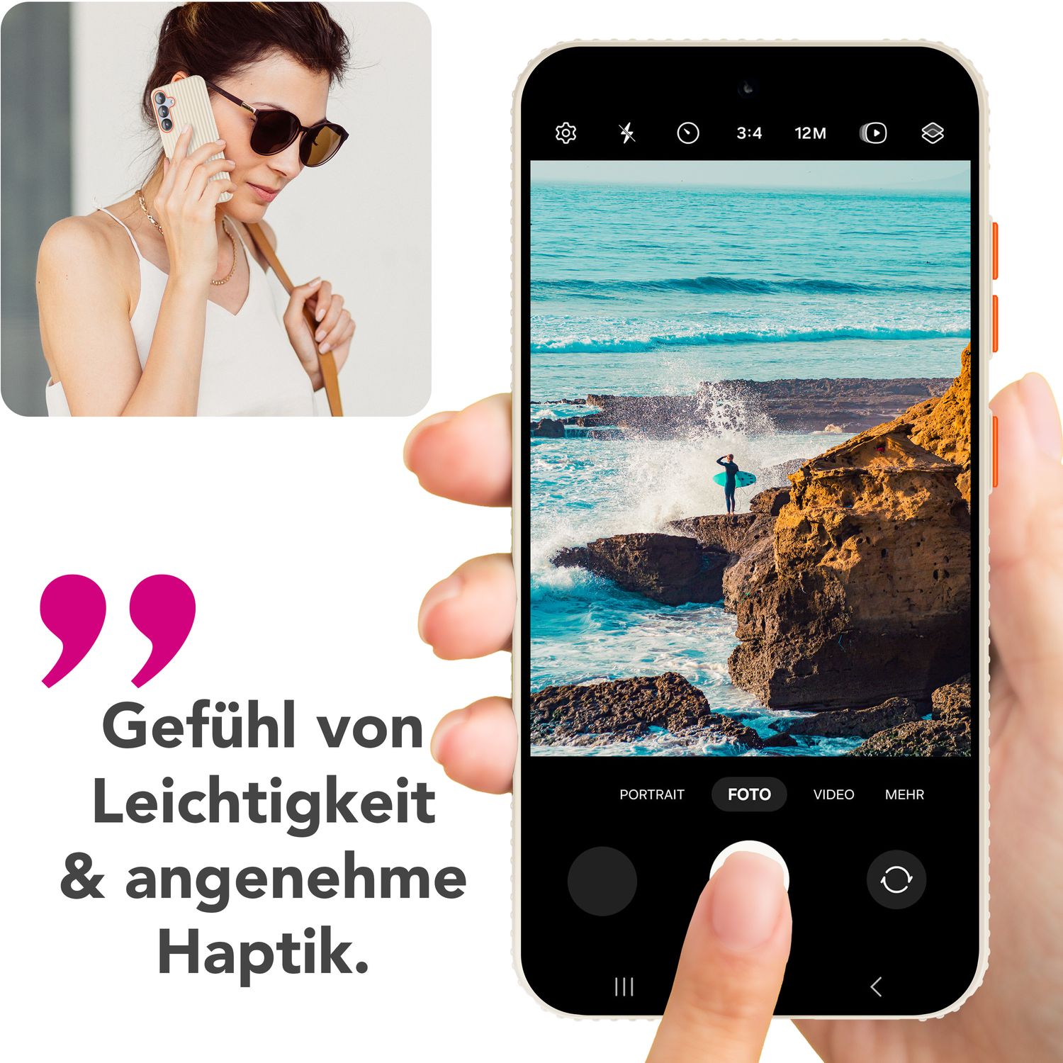 NALIA Nova für Samsung Galaxy S25 Hülle, Ultra-Dünne Harte Schutzhülle mit Wellenstruktur im Metall Look, Rutschfeste Handyhülle mit Fingerabdruck-Resistenz Stahlgrau NALIA SlimFit Hülle