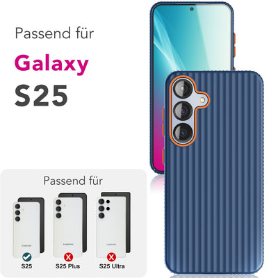 NALIA Matte Hardcase Hülle für Samsung Galaxy S25 – Anti-Fingerabdruck & Grip – NOVA (Strukturiertes Design) – Marke aus Berlin Tiefsee Blau NALIA SlimFit Hülle