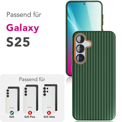 NALIA Matte Hardcase Hülle für Samsung Galaxy S25 – Anti-Fingerabdruck & Grip – NOVA (Strukturiertes Design) – Marke aus Berlin Waldnacht Grün NALIA SlimFit Hülle