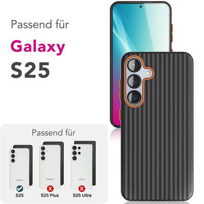 NALIA Matte Hardcase Hülle für Samsung Galaxy S25 – Anti-Fingerabdruck & Grip – NOVA (Strukturiertes Design) – Marke aus Berlin Mitternacht Schwarz NALIA SlimFit Hülle