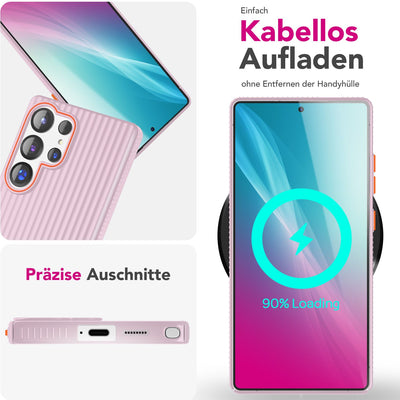 NALIA Matte Hardcase Hülle für Samsung Galaxy S25 Ultra – Anti-Fingerabdruck & Grip – NOVA (Strukturiertes Design) – Marke aus Berlin Puderrosa NALIA SlimFit Hülle